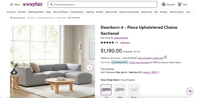 technical SEO for ecommerce: Shoe brand Sam Edelmans homepage displays a clear navigation menu.