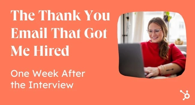 Interview thank you email graphic with title The Thank You Email That Got Me Hired One Week After the Interview