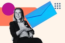 woman writes a thank you for your feedback note