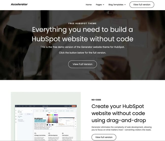 the accelerator template offers a simple design for businesses