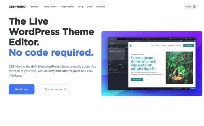 the css hero plugin homepage for custom css on wordpress
