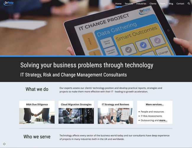 the dr. pete technology experts website.