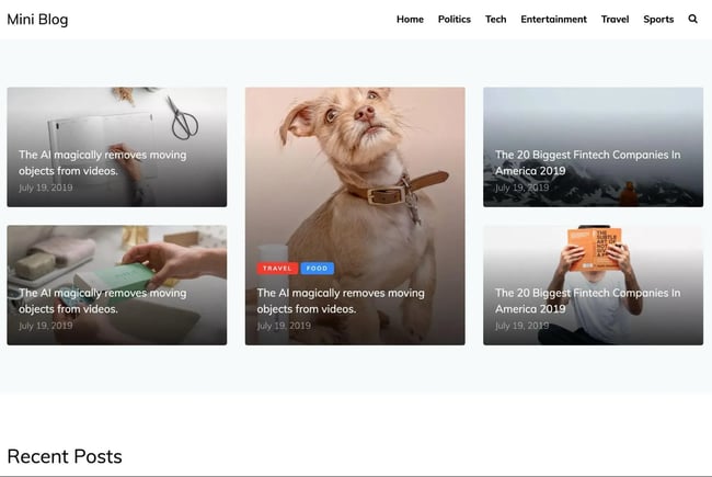 the miniblog magazine html template from colorlib