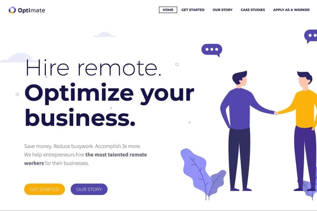 the optimate website designed by free website guys