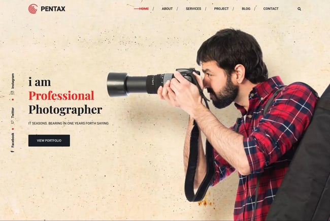 the pentax html photography portfolio template from colorlib