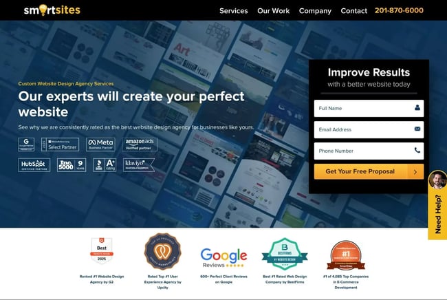 the smartsites homepage