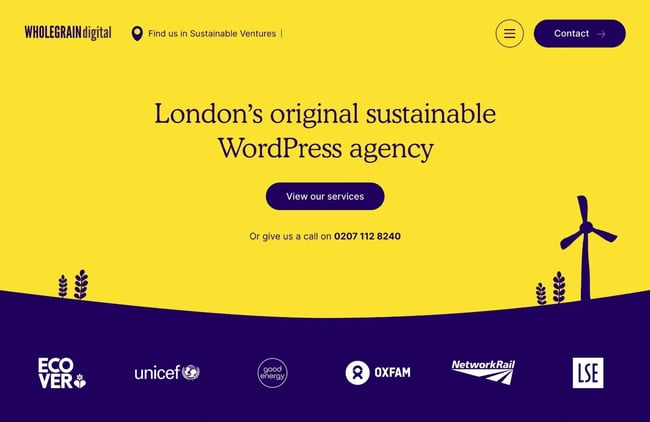 the wholegrain digital wordpress agency homepage