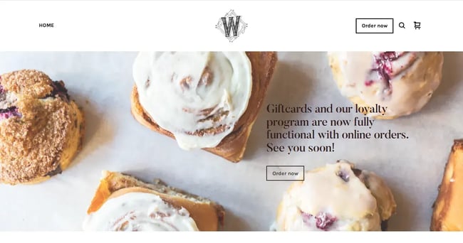 the wydown coffee shop website design