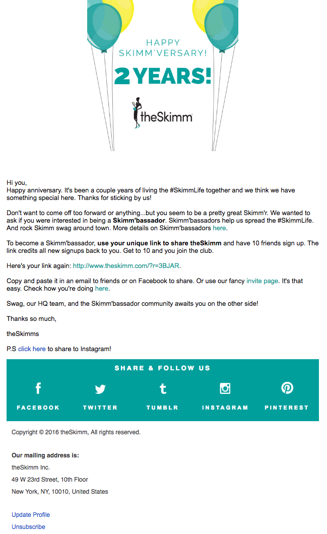 Beispiele herausragender E-Mail-Marketing-Kampagnen – theSkimm