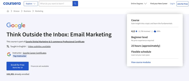 Image of Googles Think Outside the Inbox course