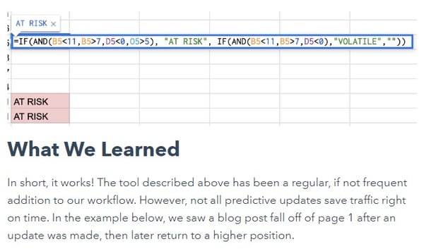 example of a thought leadership post that includes original data from an experiment along with a section titled "what we learned"