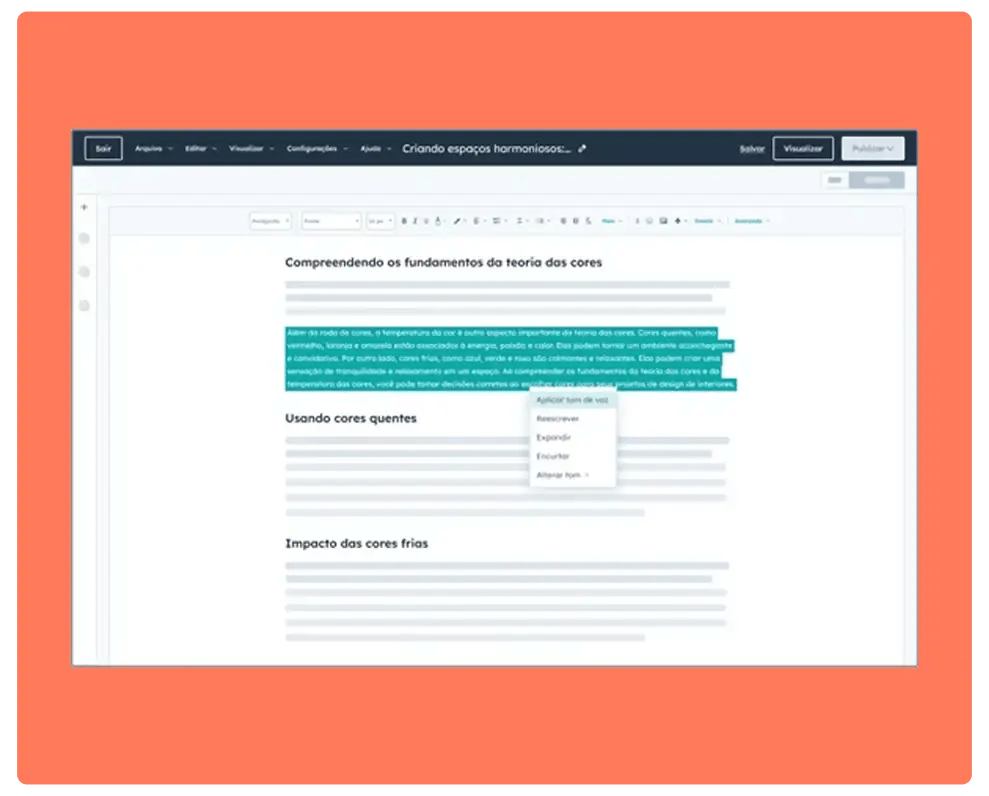 Tom de Voz - ferramenta com IA da HubSpot 