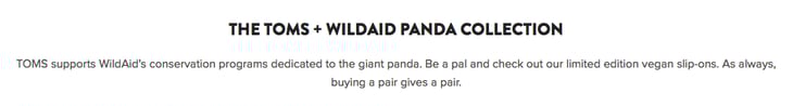 TOMS wild aid panda collection