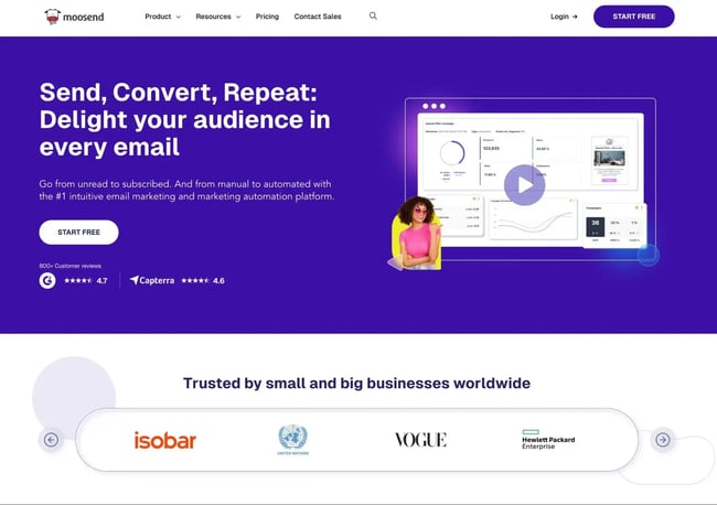 tools for bloggers, moosend