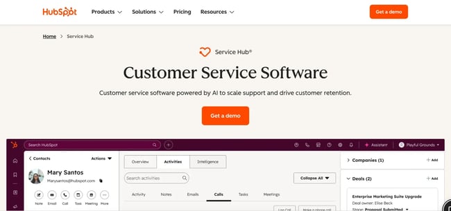 tools for customer support in saas, hubspot service hub