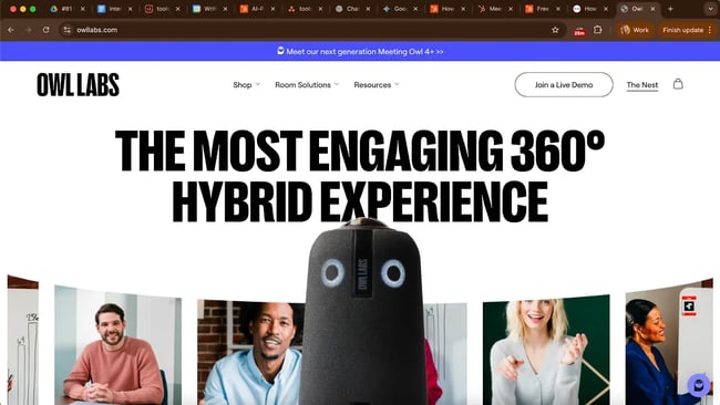tools for international meetings, Owl Labs 360-degree smart conferencing camera