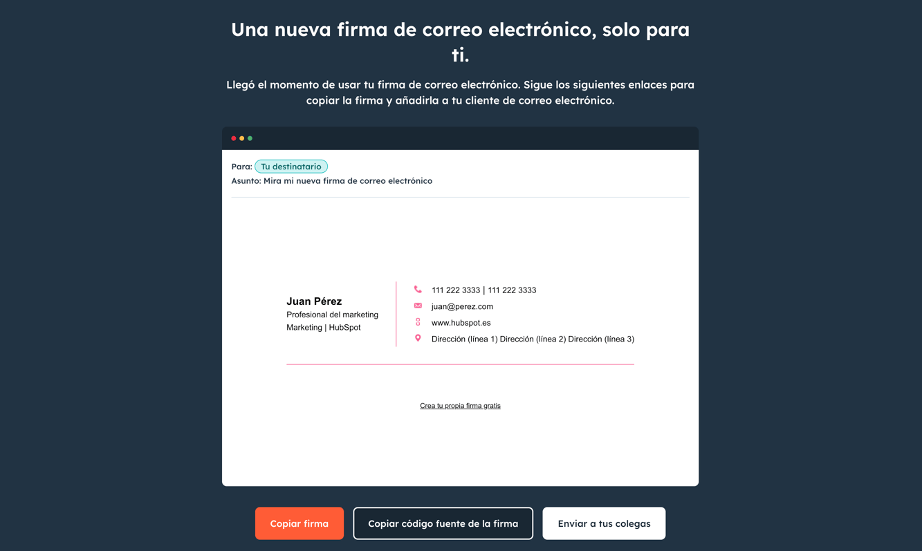 Generador de firmas gratuito de HubSpot