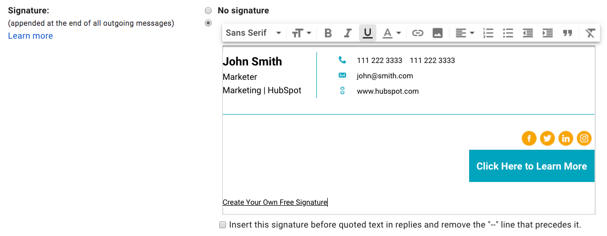 Email Signatur in Gmail bearbeiten