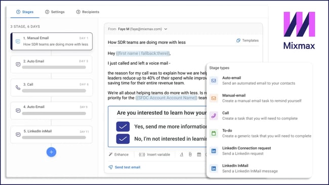 top sales prospecting tool, mixmax