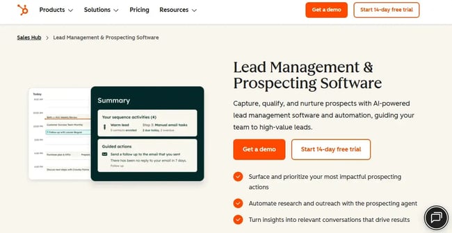 top sales prospecting tools hubspot