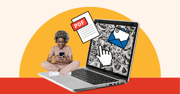 marketer exploring the top types of ai generated content in 2025 from her phone excitedly