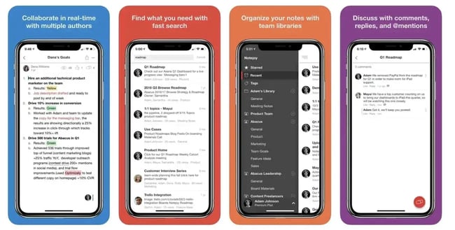 top apps for sales reps, Notejoy