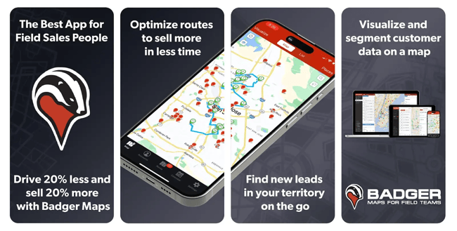 top apps for sales reps, Badger Maps