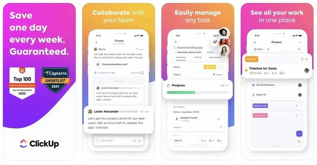 top apps for sales reps, ClickUp
