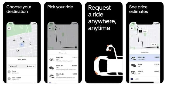 top apps for sales reps, uber and lyft