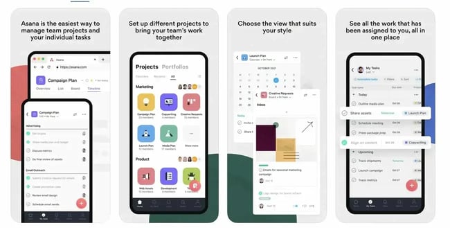 top apps for sales reps, Asana
