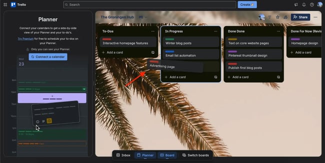 trello task management screenshot