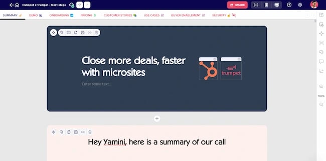 trumpet, sales enablement tools