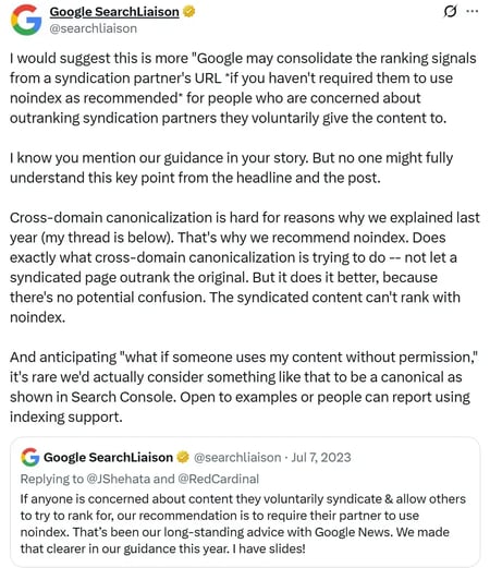 tweet from google on syndicate content
