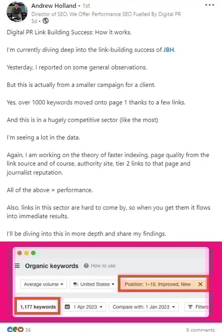 case study from Andrew Holland, Director of SEO