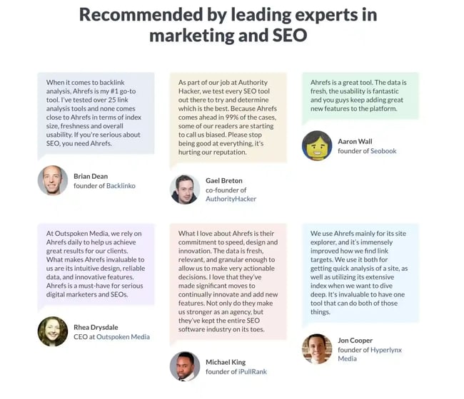 testimonial backlinks