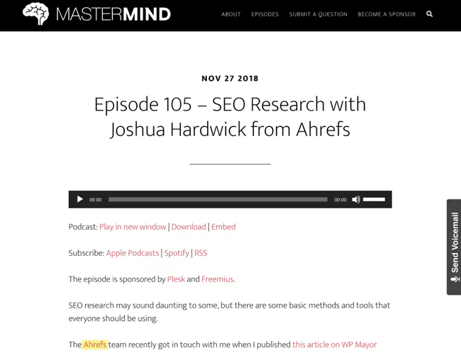 Podcast backlinks