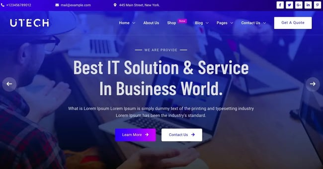 uTech is another highly-rated IT solutions and services theme.