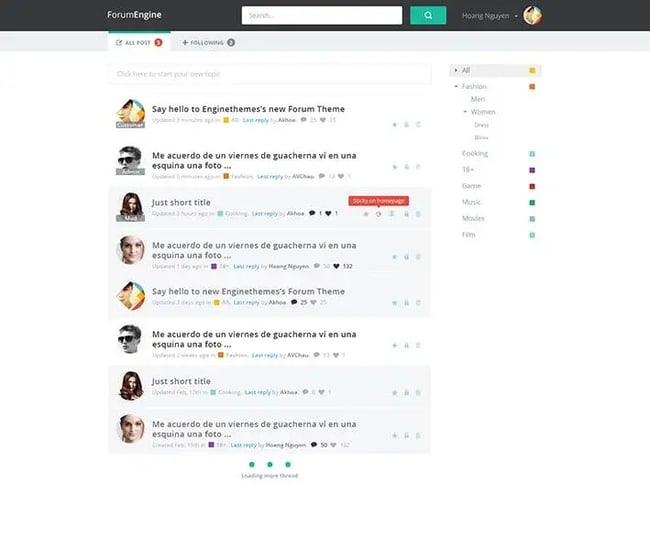 As a standalone WordPress forum theme, ForumEngine is perfect