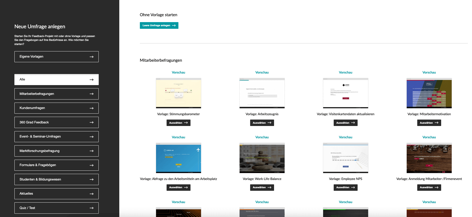 umfrage erstellen mit easyfeedback Schritt 2