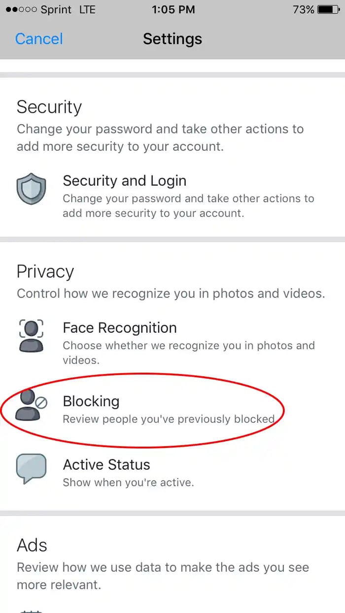 how to unblock someone on facebook: step 7