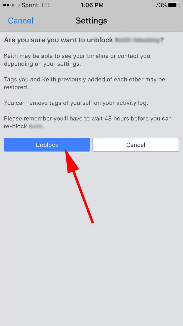 how to unblock someone on facebook: step 9