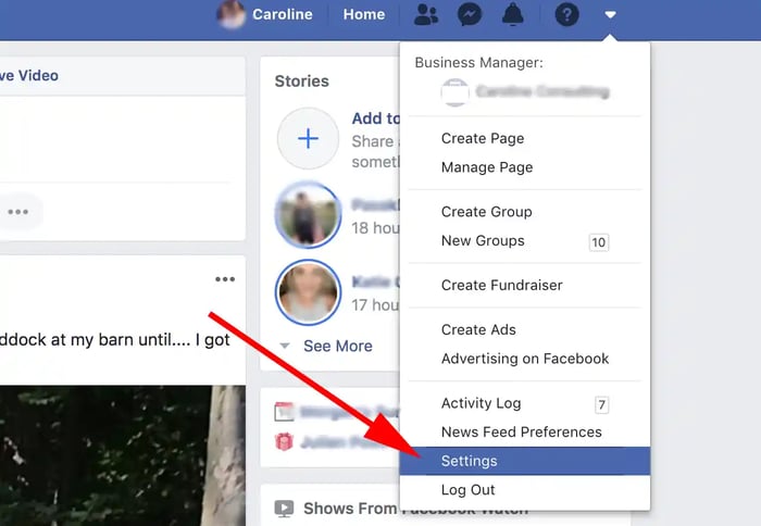 how to unblock someone on facebook: step 1