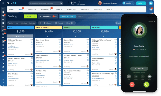 sales management software dashboard in Bitrix24