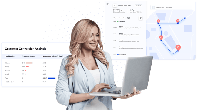 sales management software dashboard in LeadSquared