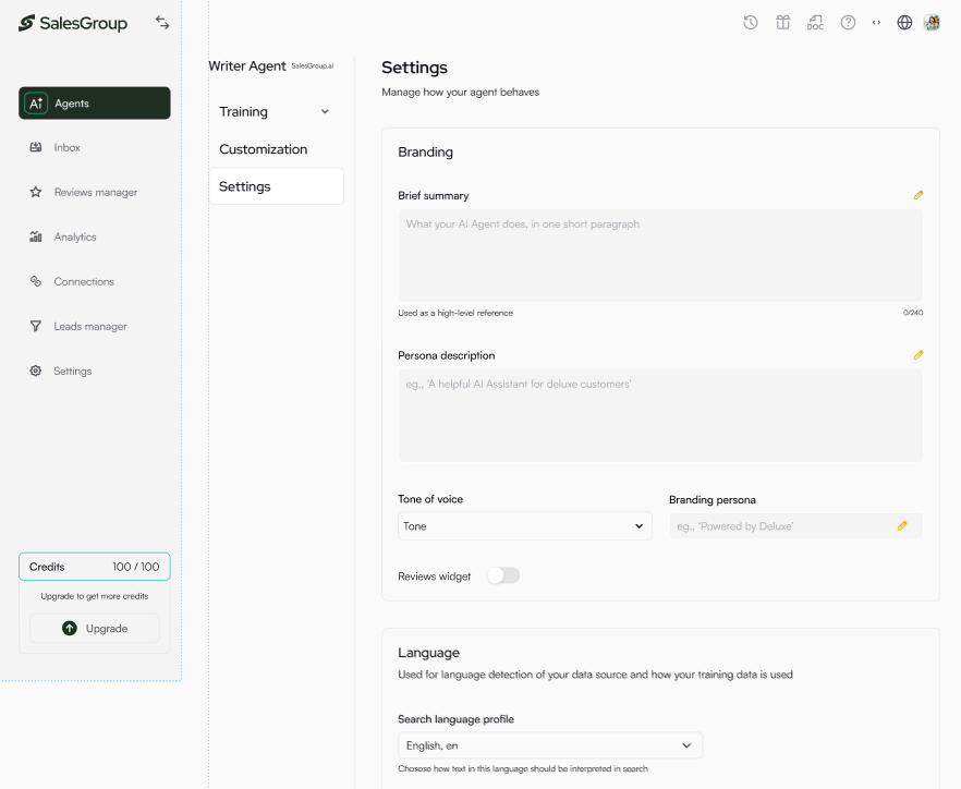 Salesgroup AI Chatbot