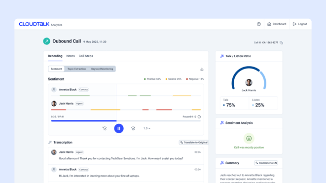 Cloudtalk AI Assistant