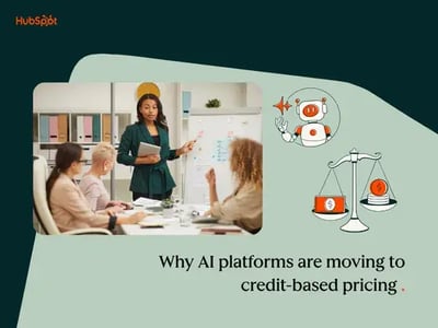 Woman speaking to coworkers about usage-based AI pricing
