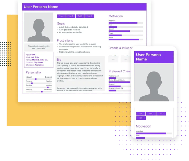 user persona template, xtensio
