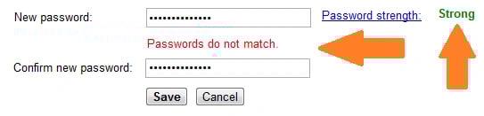 passwords on registration pages