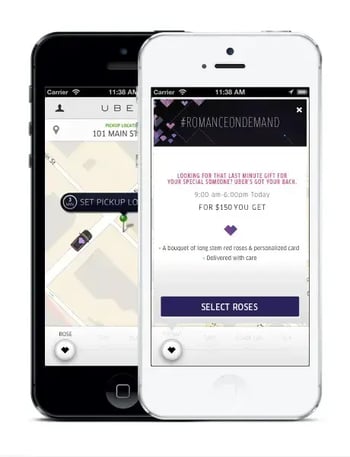 Uber's Valentine's Day "Romance on Demand" campaign 